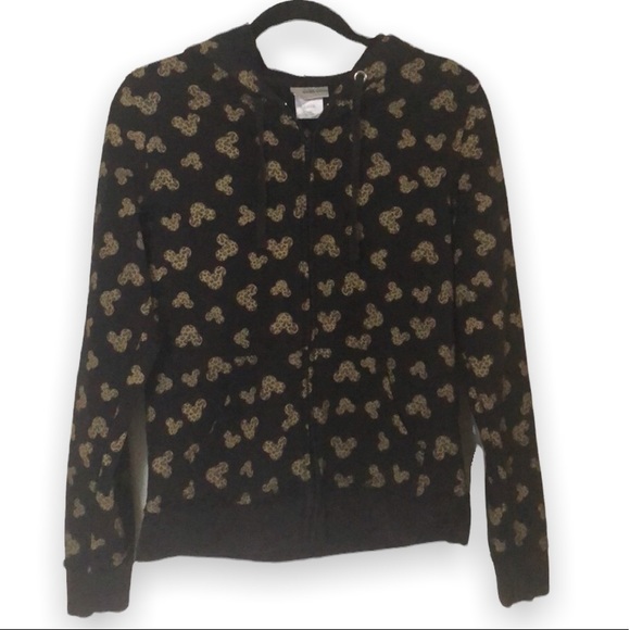 Walt Disney World Zippered Hoodie Leopard Mickey Girls Large